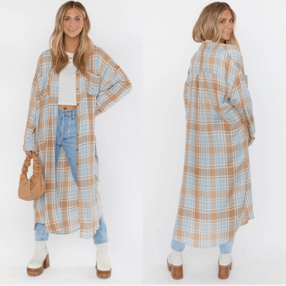 Show Me Your Mumu sz M Leo Button down oversized plaid tunic